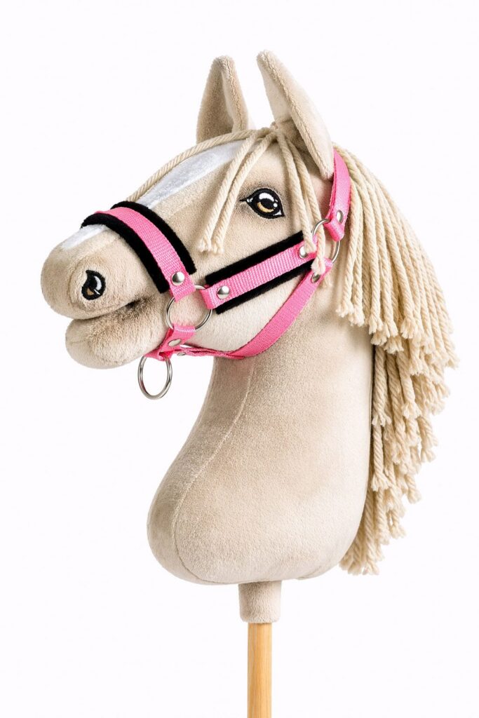 The adjustable halter for Hobby Horse A3 - pink with black furry