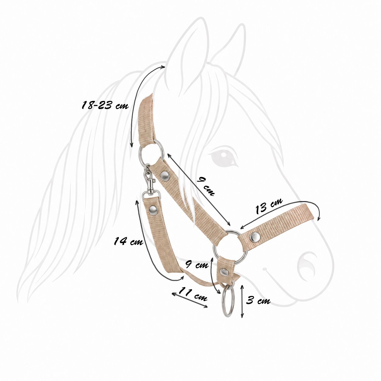 The adjustable halter for Hobby Horse A3 - beige