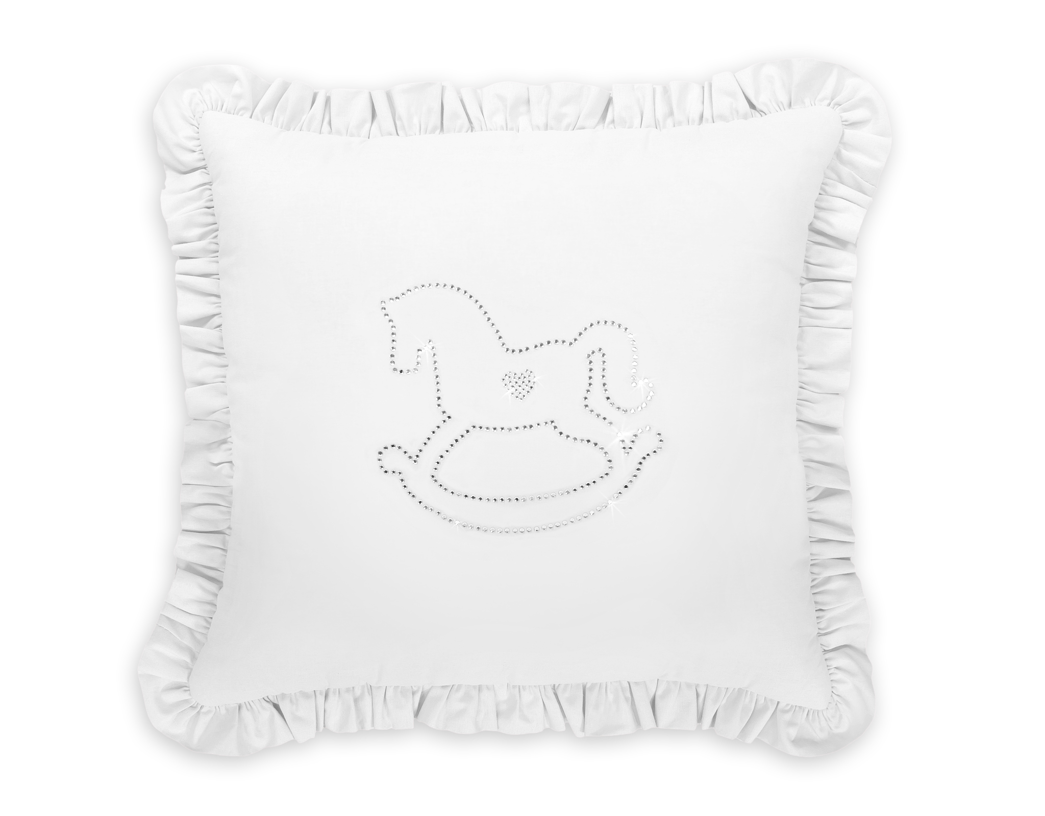 Decorative pillow with application - white
