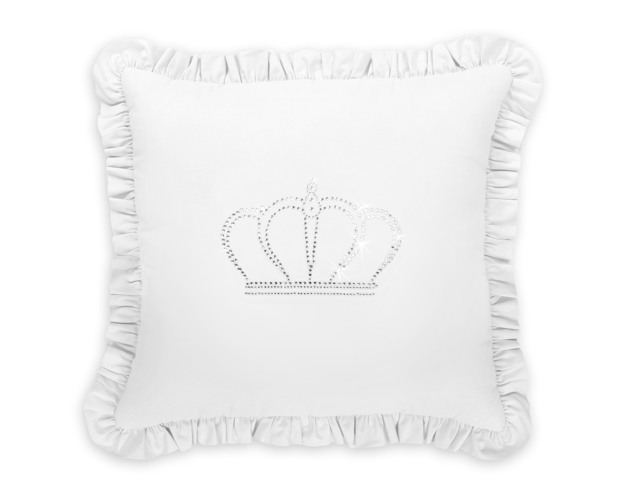 Decorative pillow with application - white