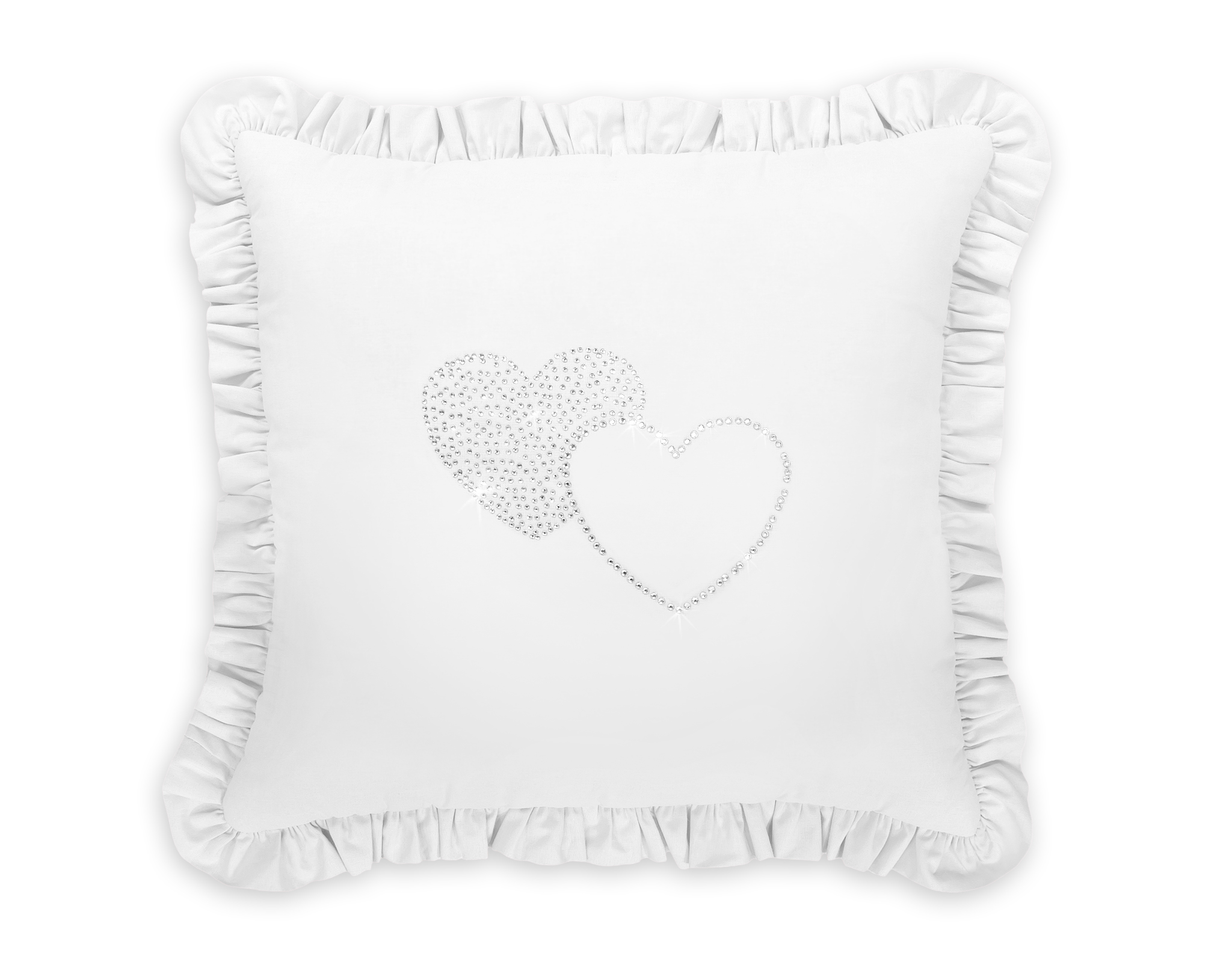 Decorative pillow with application - white