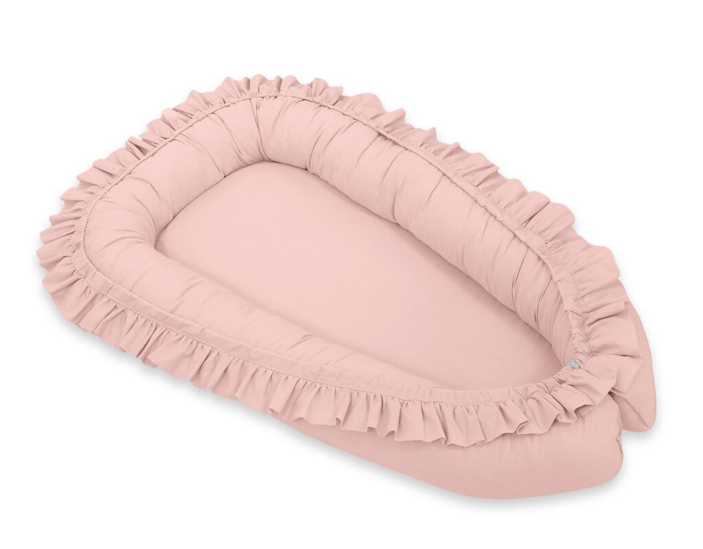 Baby nest Premium Cocoon for infants with a ruffle MY SWEET BABY- pastel pink