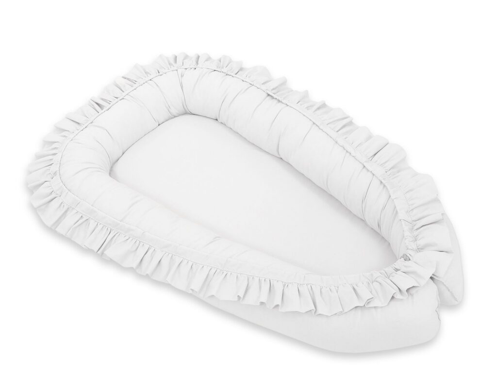 Baby nest Premium Cocoon for infants with a ruffle MY SWEET BABY- white