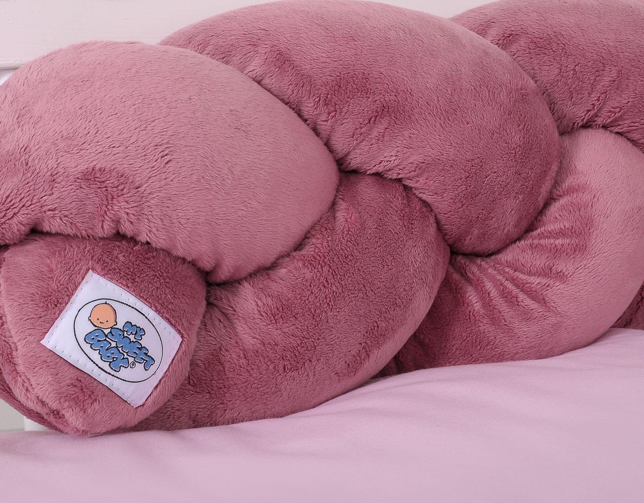 Knot bumper minky 180cm - pastel pink