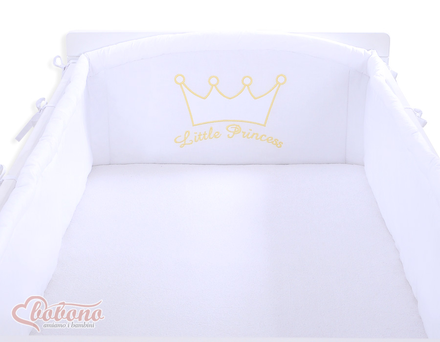 Universālā XXL gultiņas apmalīte – Mazais princis/princese, balta