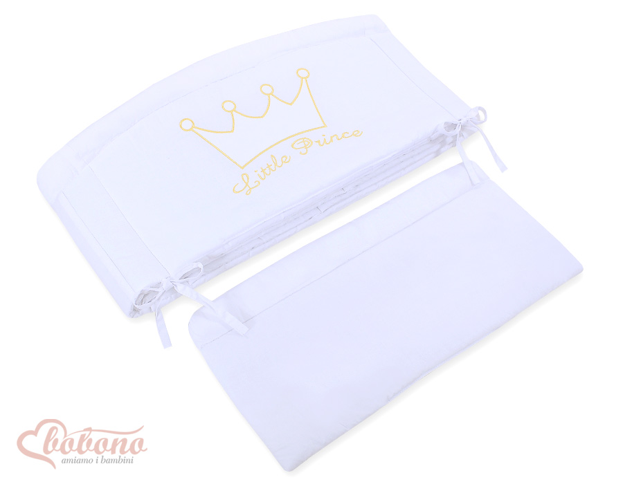 Universālā XXL gultiņas apmalīte – Mazais princis/princese, balta