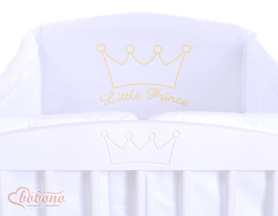 Universālā XXL gultiņas apmalīte – Mazais princis/princese, balta