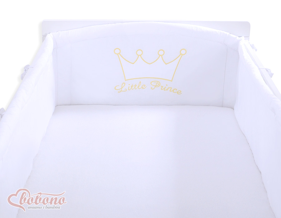 Universālā XXL gultiņas apmalīte – Mazais princis/princese, balta