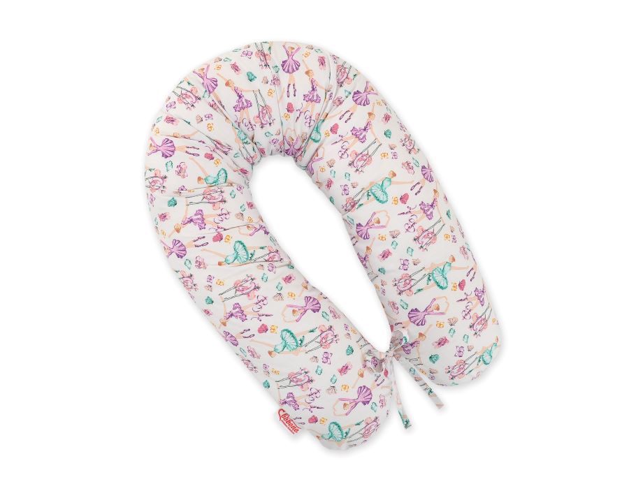 Cotton pillowcase for pregnancy pillow Longer - Ballerinas lilac