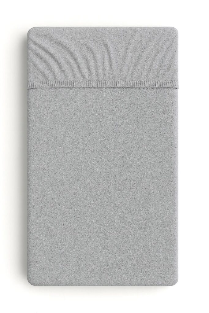 Frotē palags ar gumiju, 140 × 70 cm – pelēks