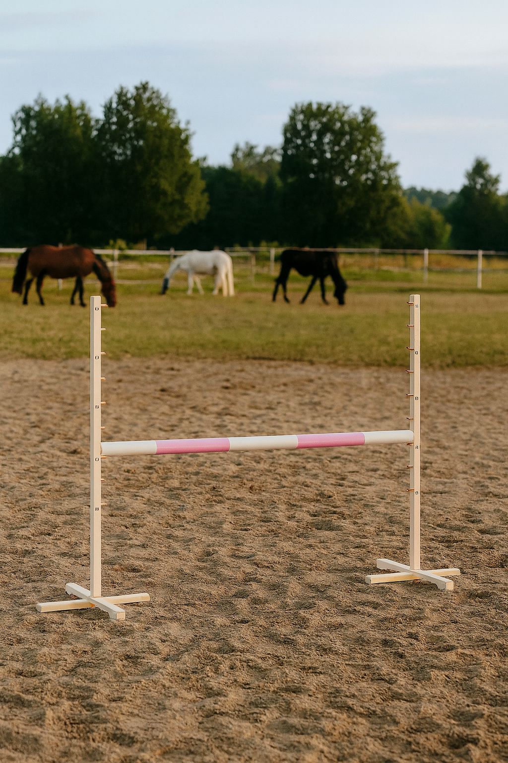 Jumping obstacle for Hobby Horse 120cm, beam light pink