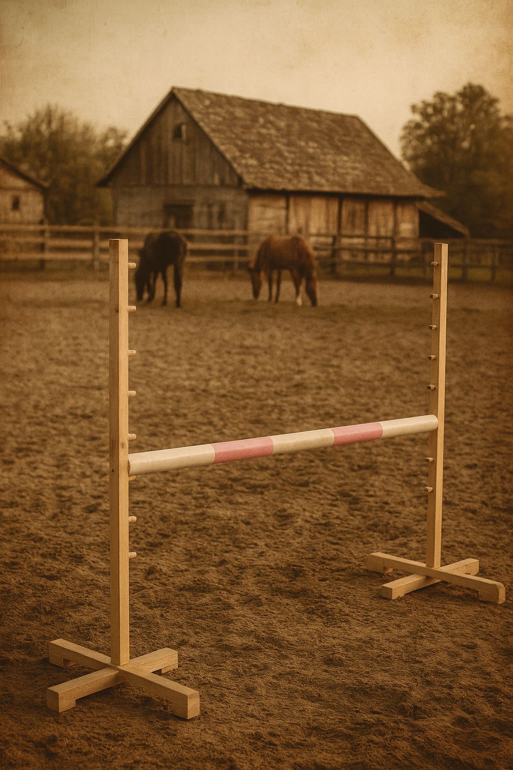 Jumping obstacle for Hobby Horse 120cm, beam light pink