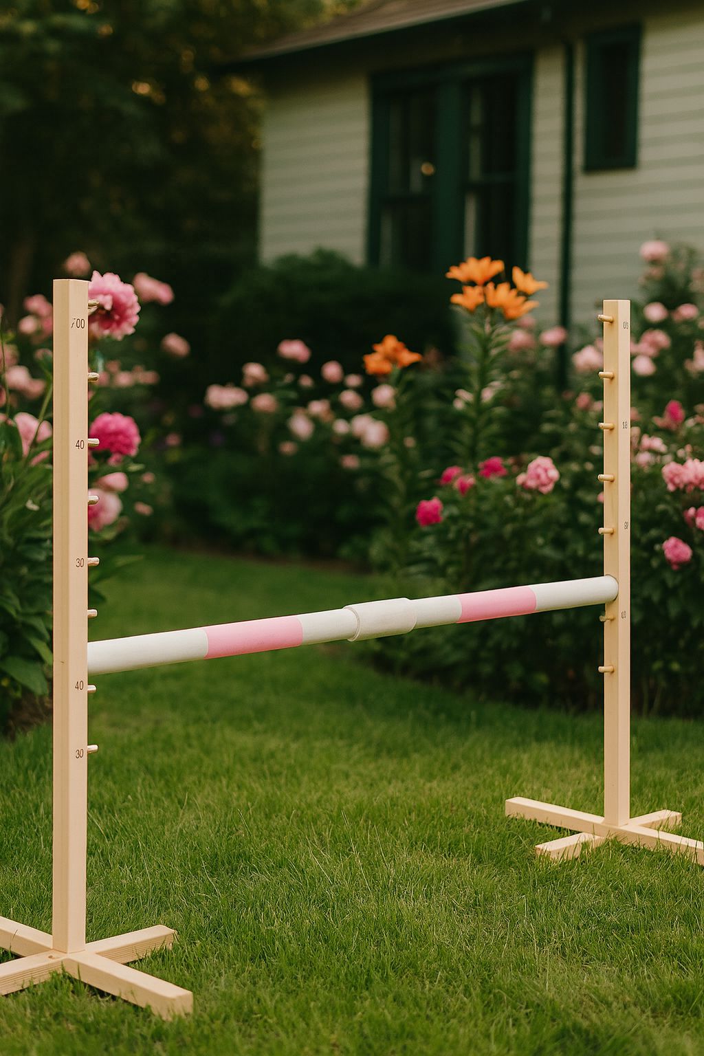Jumping obstacle for Hobby Horse 160 cm, h-120cm, beam light pink