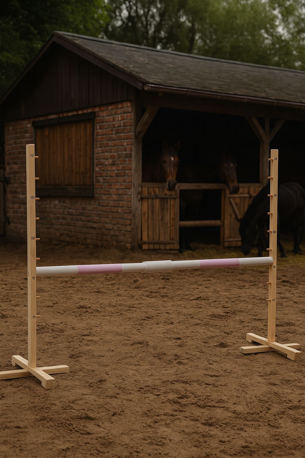 Jumping obstacle for Hobby Horse 160 cm, h-120cm, beam light pink