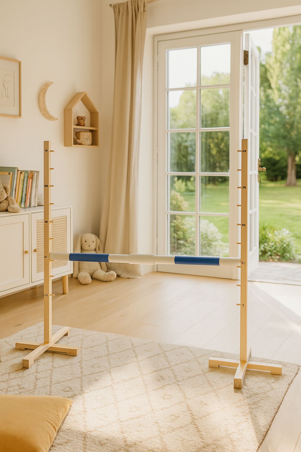 Jumping obstacle for Hobby Horse 160 cm, h-120cm, beam blue