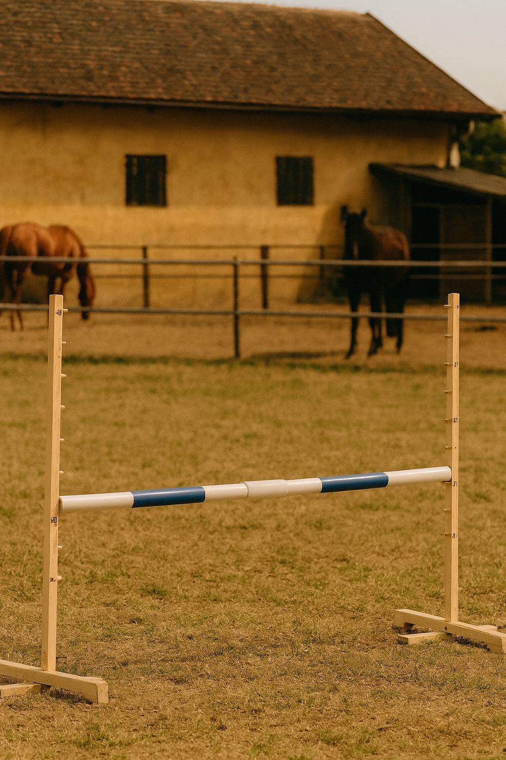Jumping obstacle for Hobby Horse 160 cm, h-120cm, beam blue