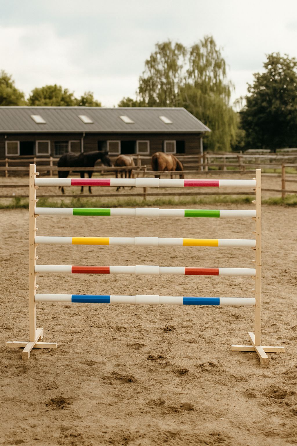 Jumping obstacle for Hobby Horse 160 cm, h-120cm, beam green