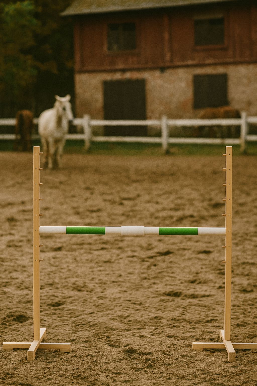 Jumping obstacle for Hobby Horse 160 cm, h-120cm, beam green