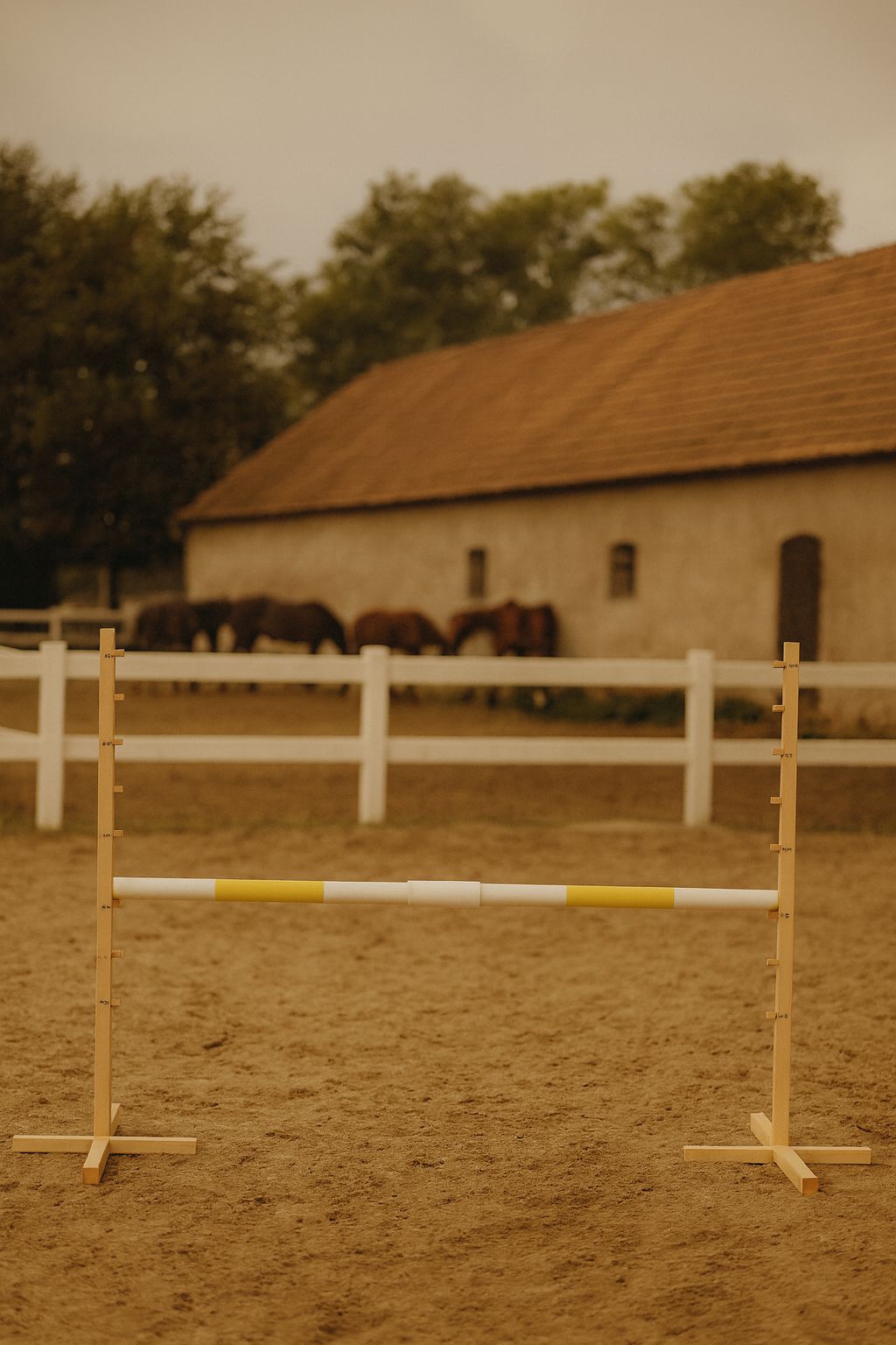 Jumping obstacle for Hobby Horse 160 cm, h-120cm, beam yellow
