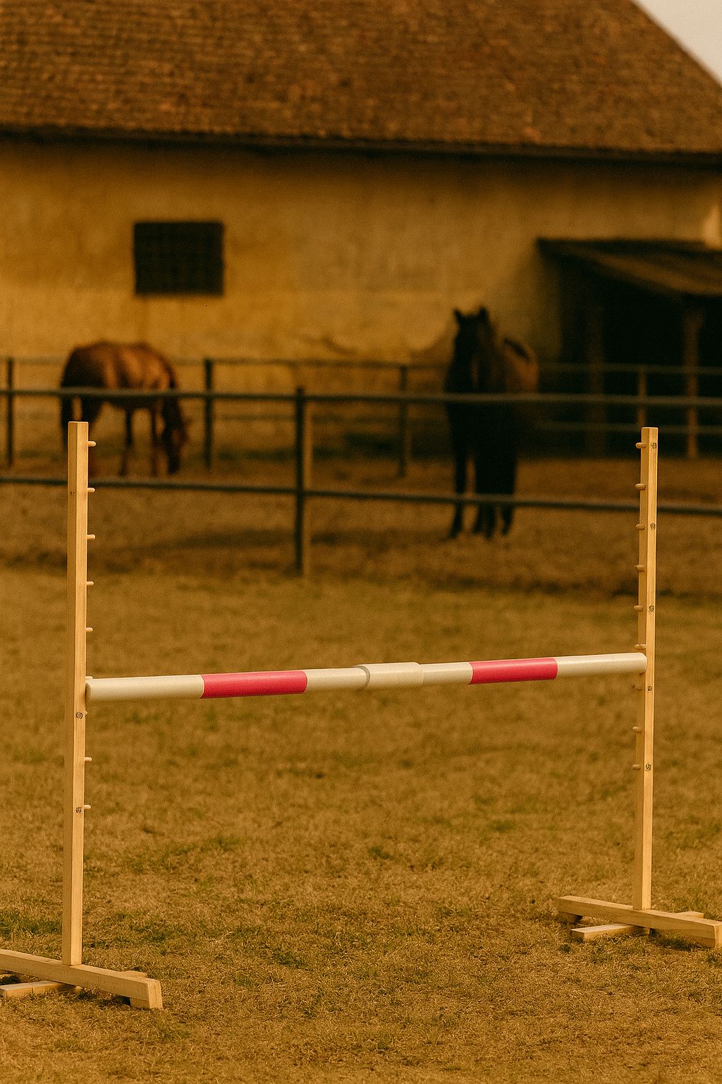 Jumping obstacle for Hobby Horse 160 cm, h-120cm, beam pink