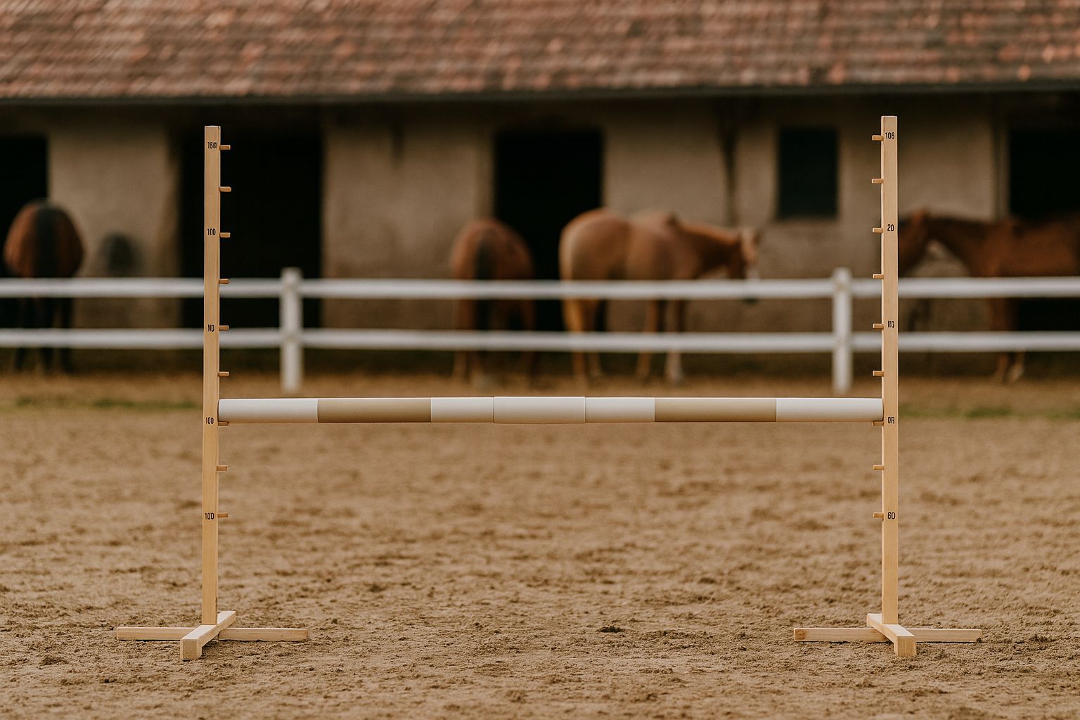 Jumping obstacle for Hobby Horse 160 cm, h-120cm, beam beige