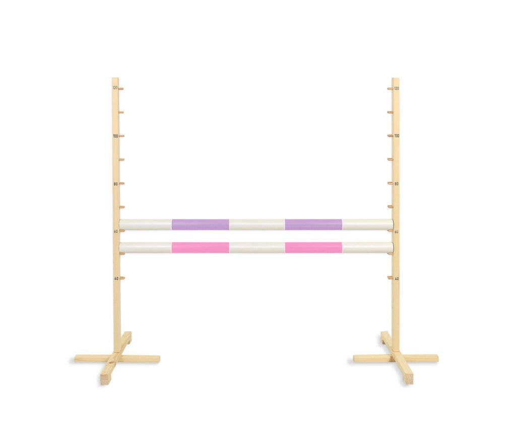 Jumping obstacle for Hobby Horse 120cm, with two beams - light purple and light pink