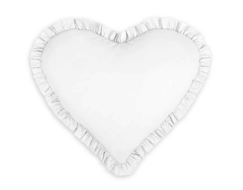 Decorative heart pillow - white