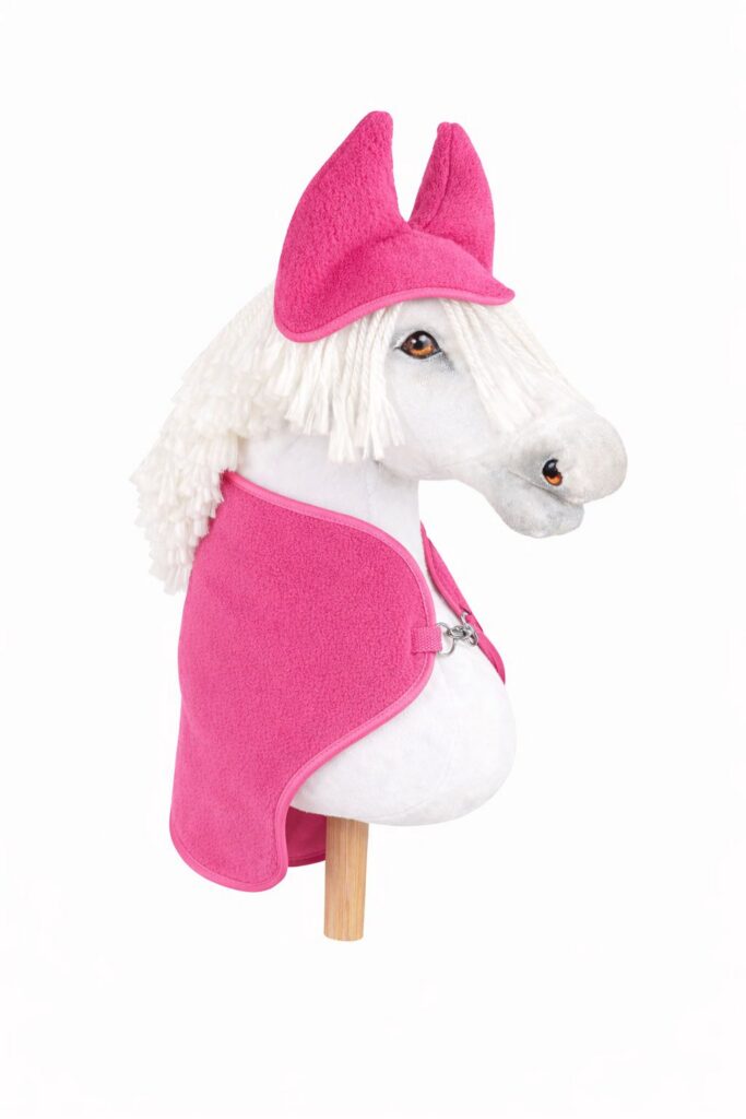 Set for Hobby Horse A3: Fleece blanket + earmuffs - dark pink