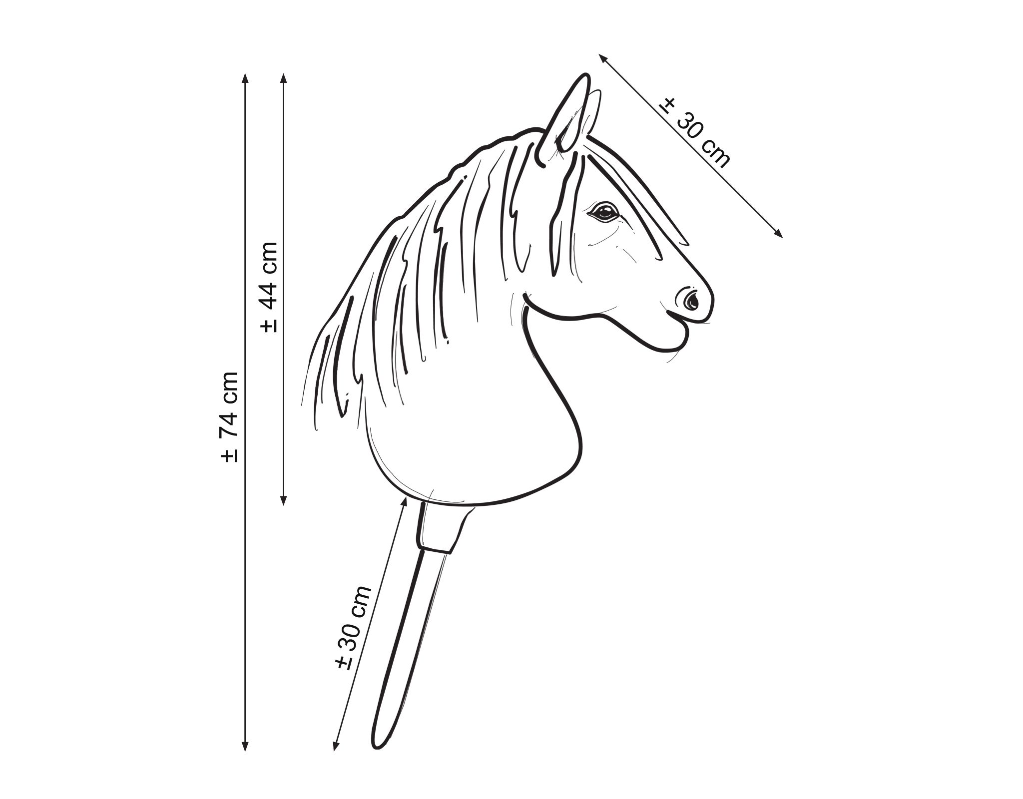 Set for Hobby Horse: the halter A3 + Tether made of cord - neon-green