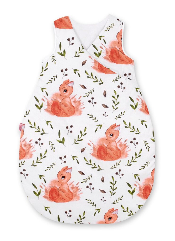 Cotton sleeping bag for children, size M, 3-12 months, TOG 2.5, all-season - white squirrel