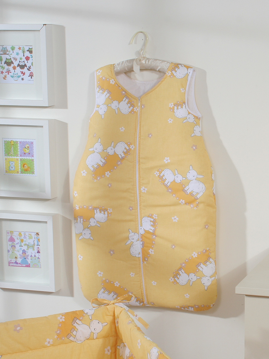 Cotton sleeping bag for children, size M, 6-12 months, TOG 2.5, all-season, little sheep