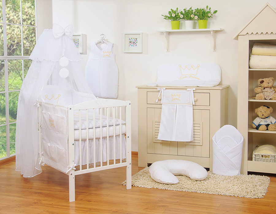 Cotton sleeping bag for children, size M, 6-12 months, TOG 2.5, all-season, Little Princess white
