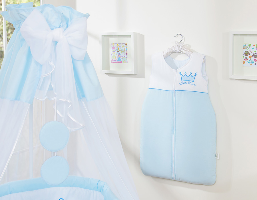 Cotton sleeping bag for children, size M, 6-12 months, TOG 2.5, all-season, Little Prince blue