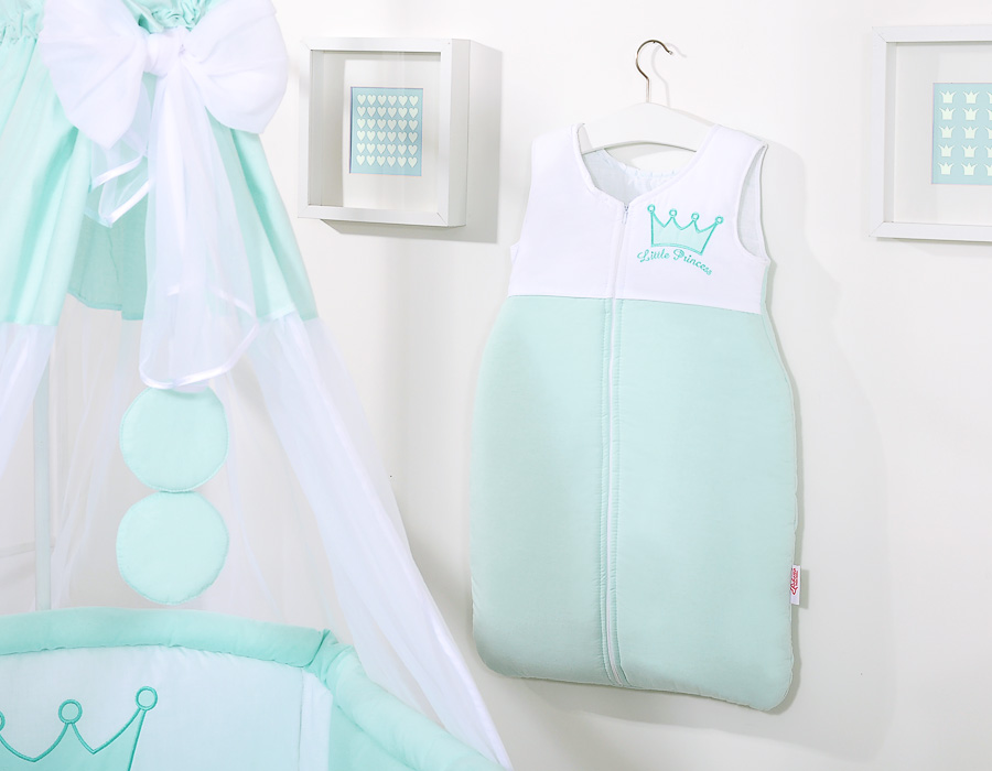 Cotton sleeping bag for children, size M, 6-12 months, TOG 2.5, all-season, Little Princess mint