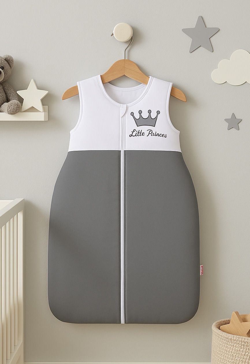 Cotton sleeping bag for children, size M, 6-12 months, TOG 2.5 all-season Little Princess anthracite
