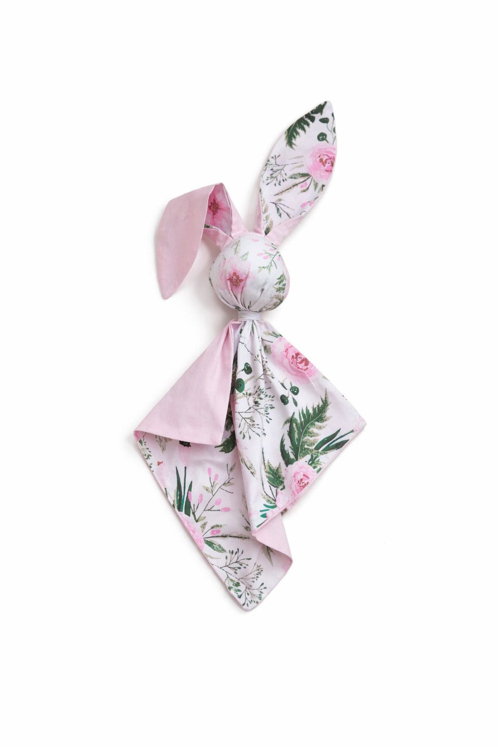 DOUDOU mīksta omulīga kokvilnas sedziņa–zaķītis – Rozā peonijas/rozā