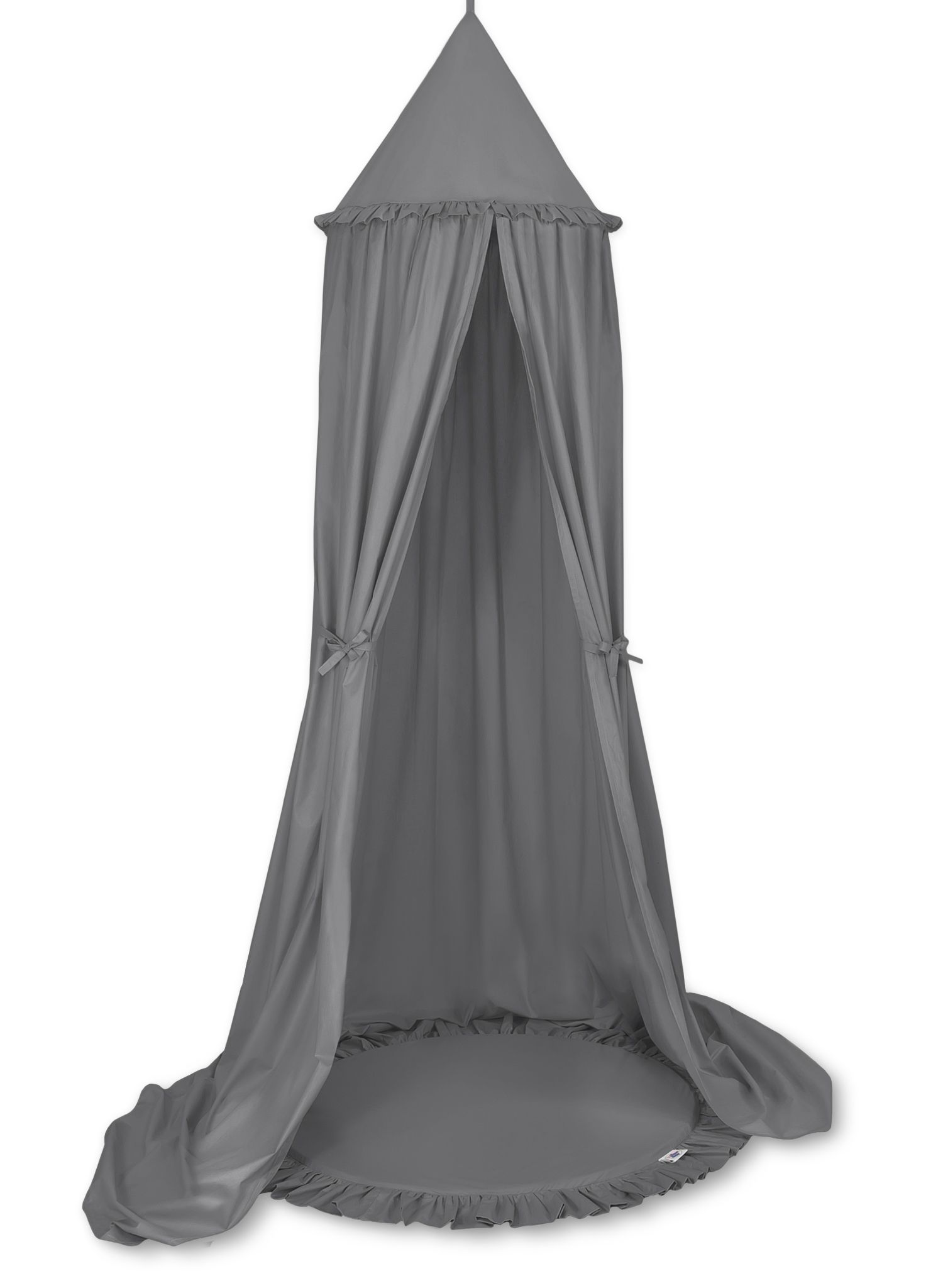 Set: Hanging baldachin for children's room cotton + Floor play mat- anthracite