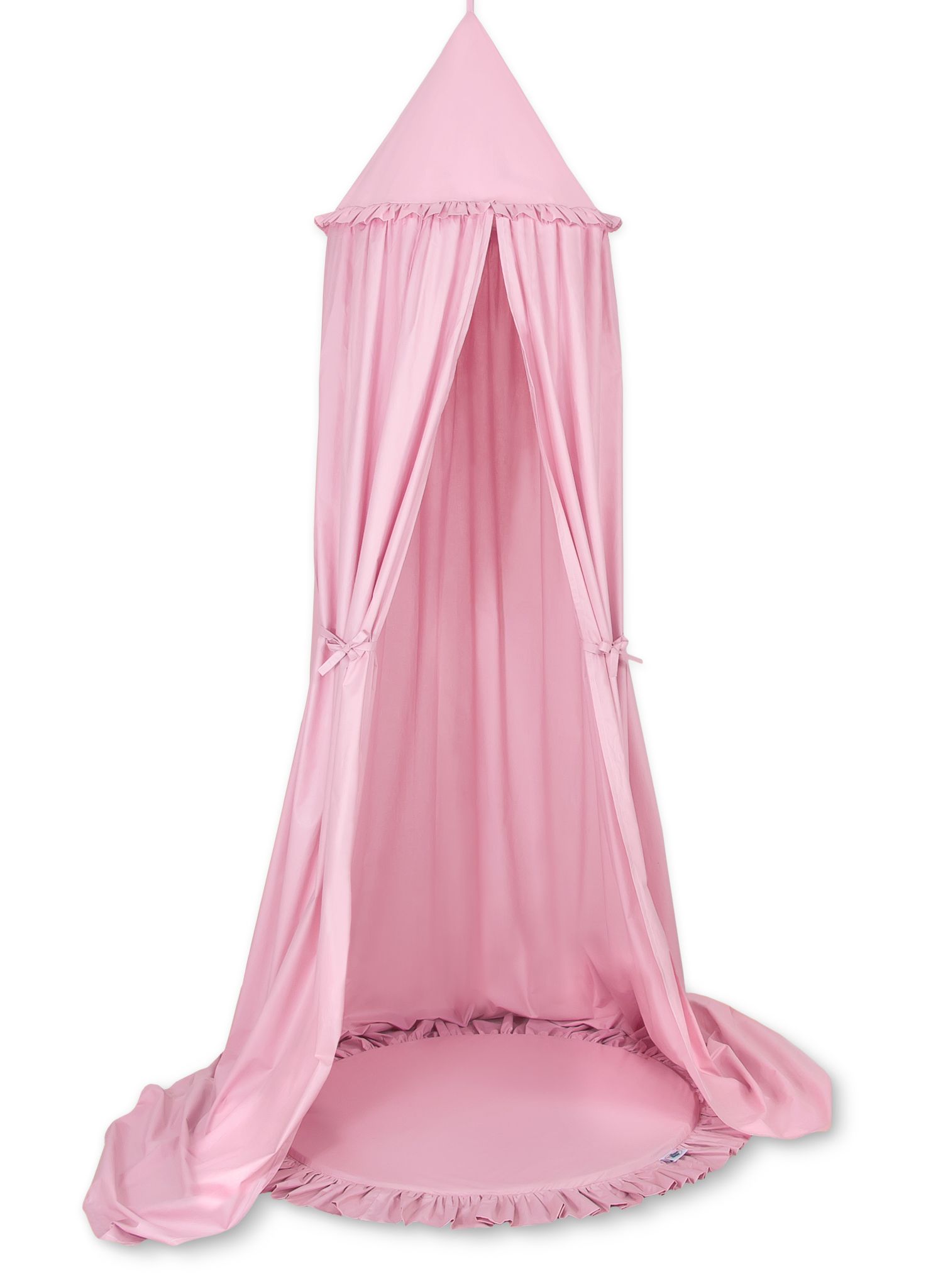 Set: Hanging baldachin for children's room cotton + Floor play mat - pink