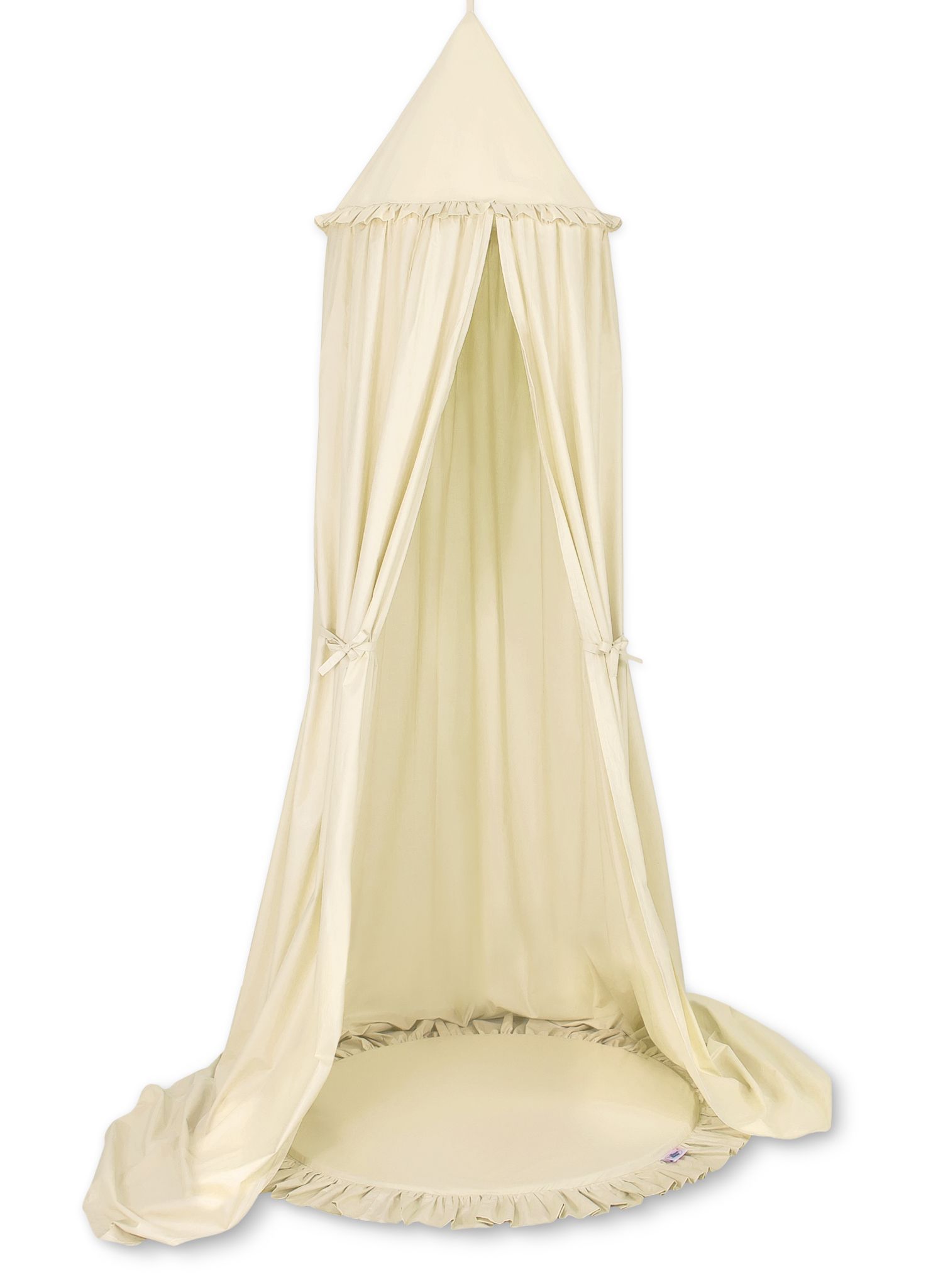 Set: Hanging baldachin for children's room cotton + Floor play mat- cream