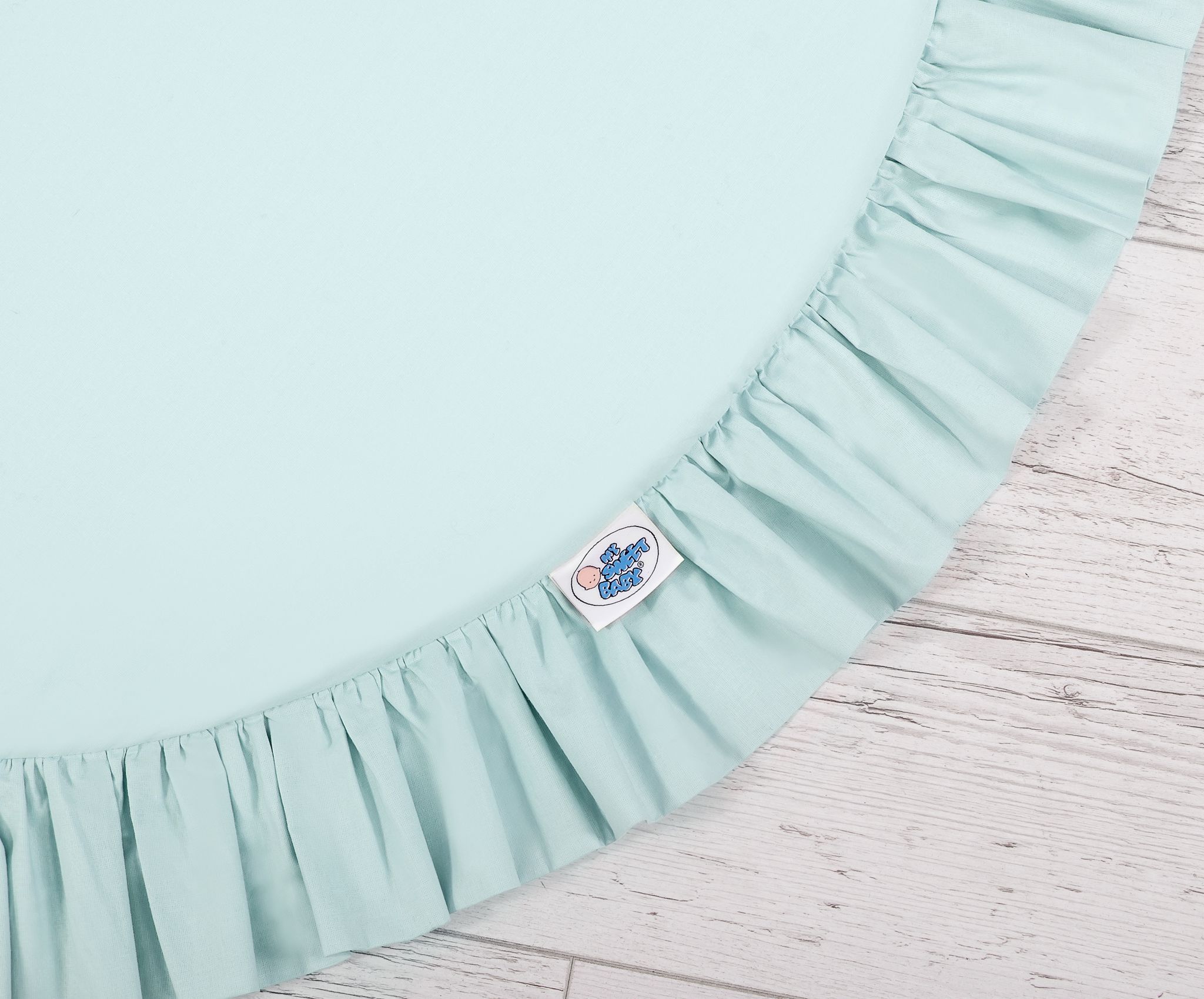 Set: Hanging baldachin for children's room cotton + Floor play mat + pillows- mint