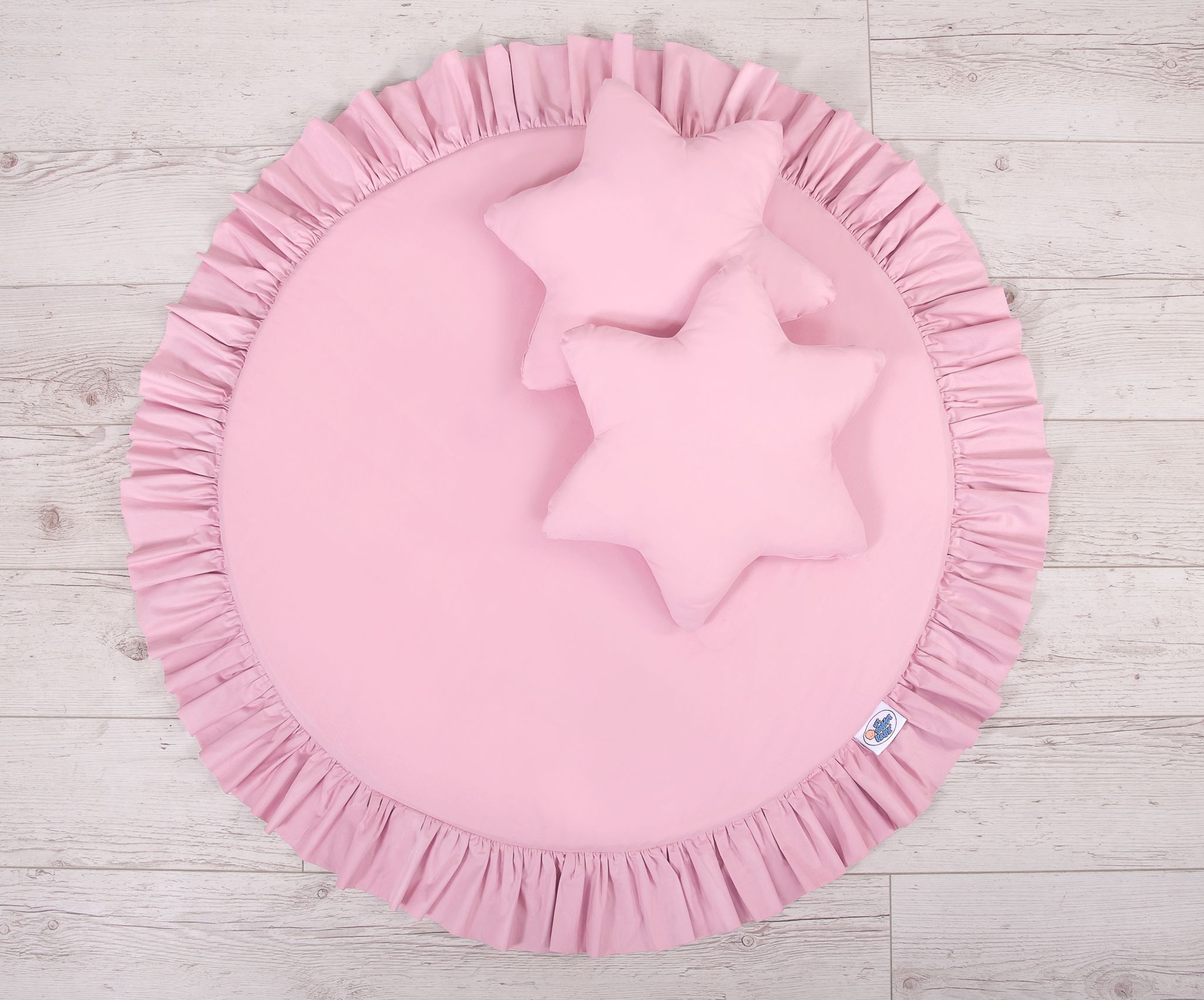 Set: Hanging baldachin for children's room cotton + Floor play mat + pillows - pink