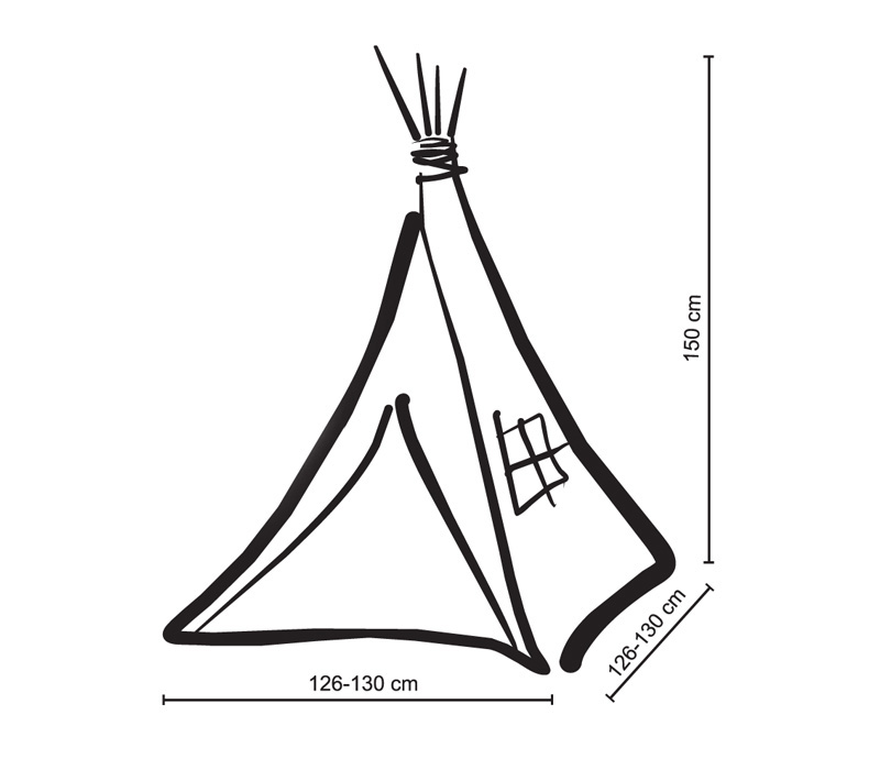 Teepee tent for kids + decorative feathers - blau