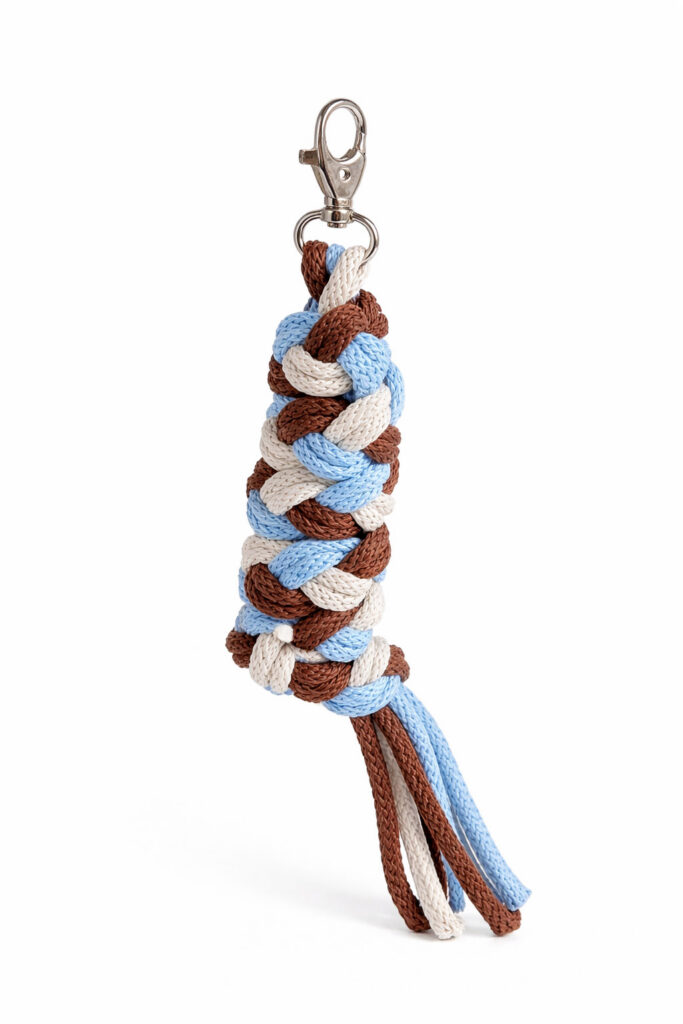 Tether for Hobby Horse made of double - blue/light beige/brown
