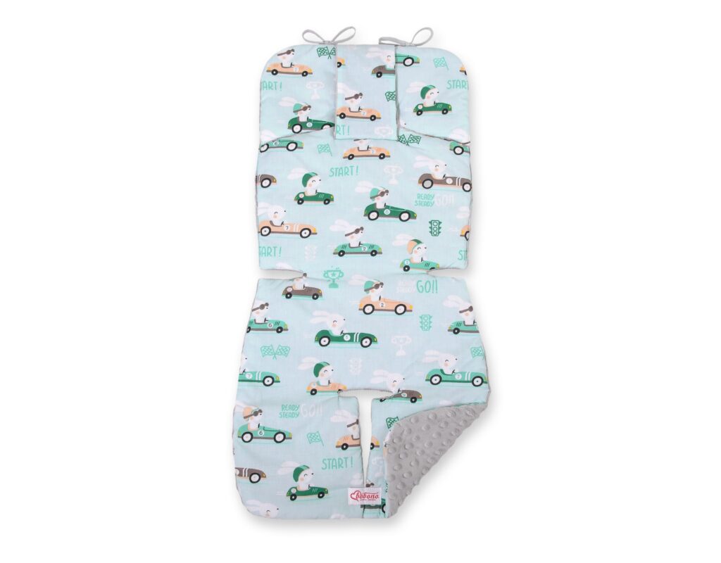 Double-sided cart insert BOBONO - mint rabbits/gray