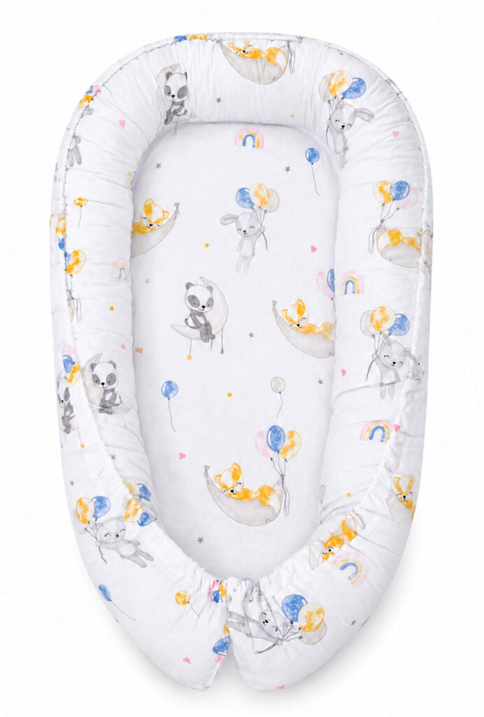 Divpusēja Premium mazuļa ligzdiņa jaundzimušajiem un zīdaiņiem MY SWEET BABY – baloni