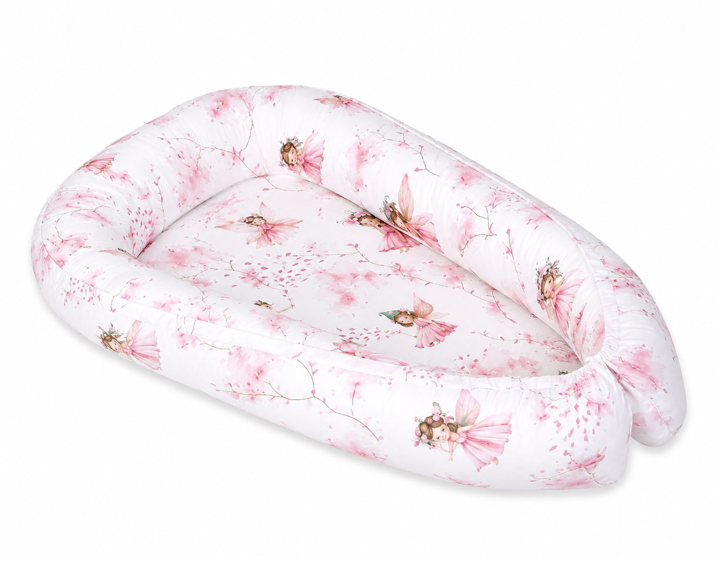 Divpusēja Premium mazuļa ligzdiņa MY SWEET BABY zīdaiņiem — Ziedošās fejas
