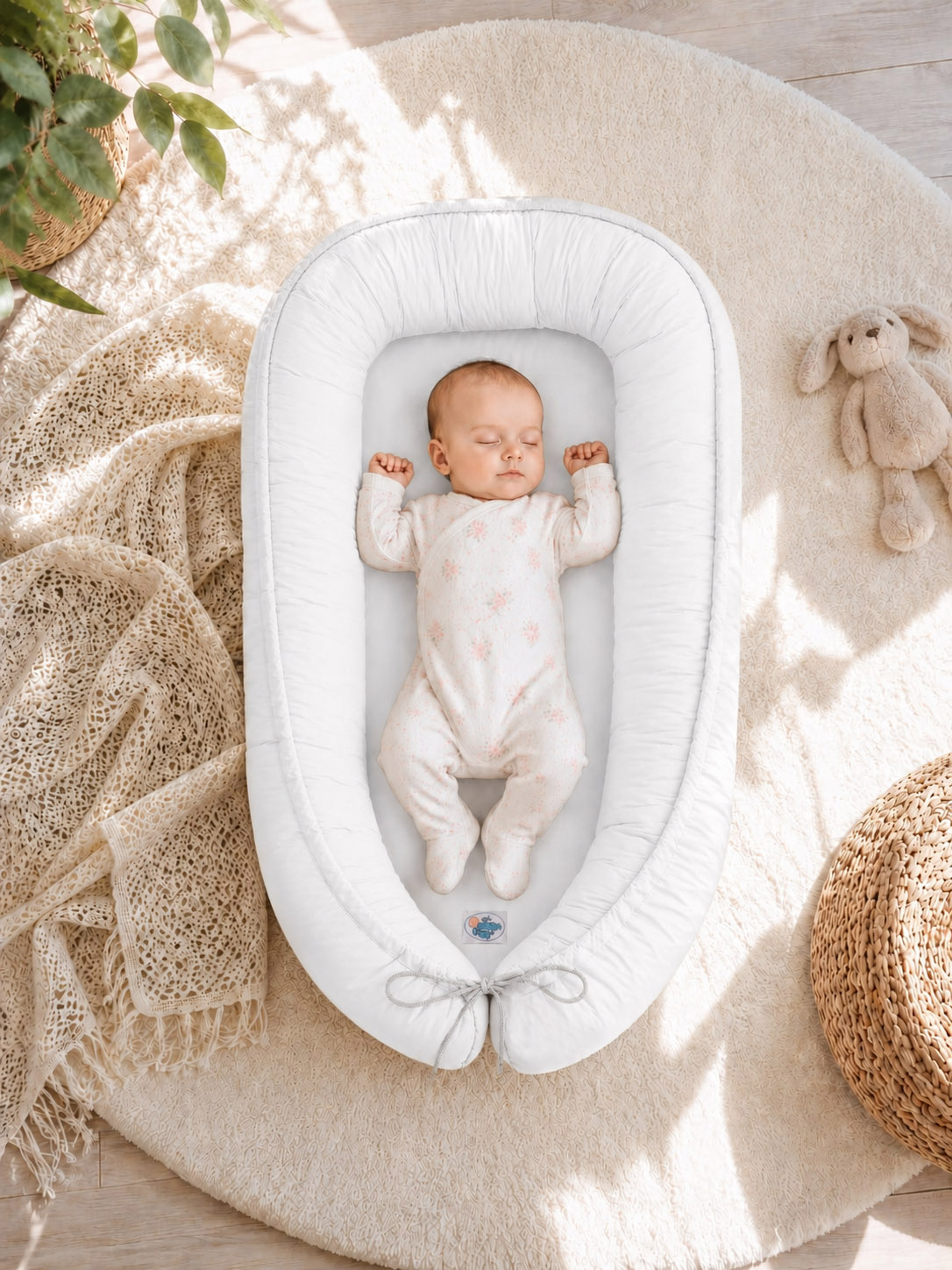 Divpusēja Premium mazuļa ligzdiņa MY SWEET BABY zīdaiņiem — balta