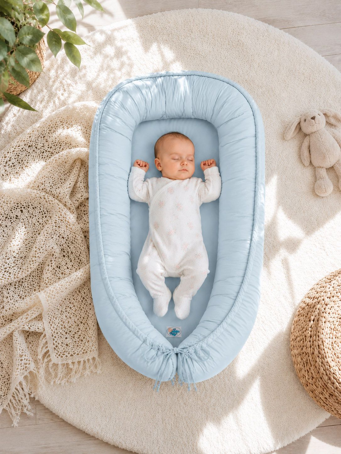 Divpusēja Premium mazuļa ligzdiņa MY SWEET BABY zīdaiņiem — zila