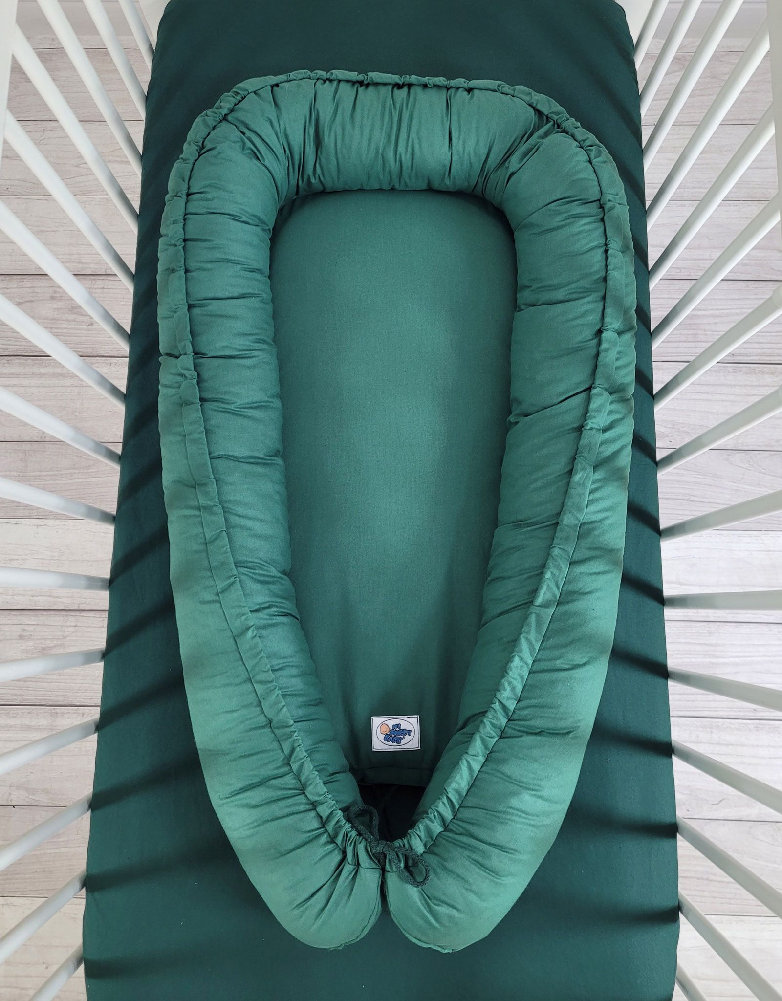 Baby nest double-sided Premium Cocoon for infants MY SWEET BABY- bottle green