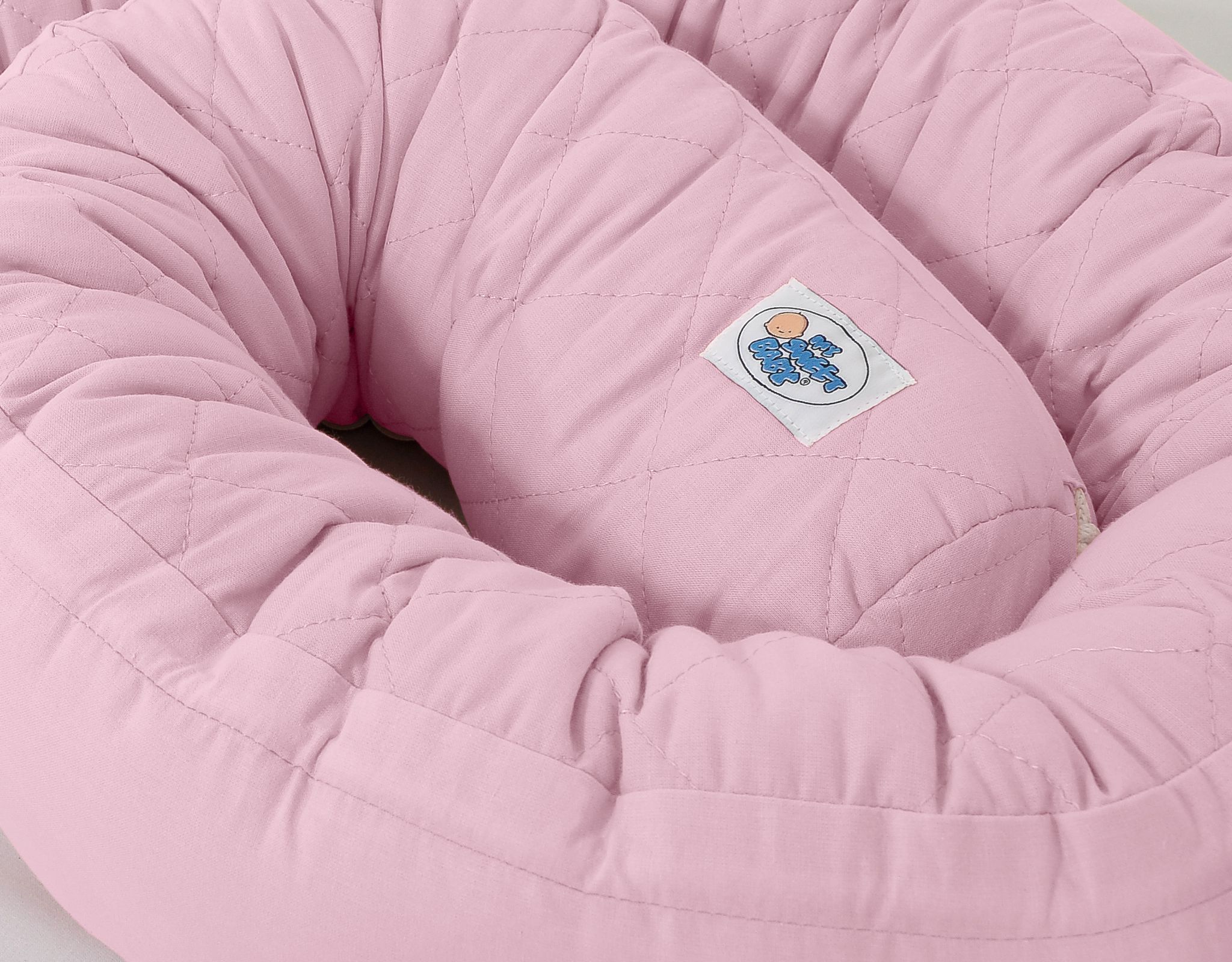 2-in-1- Baby nest quilted - snake pillow bumper - pink